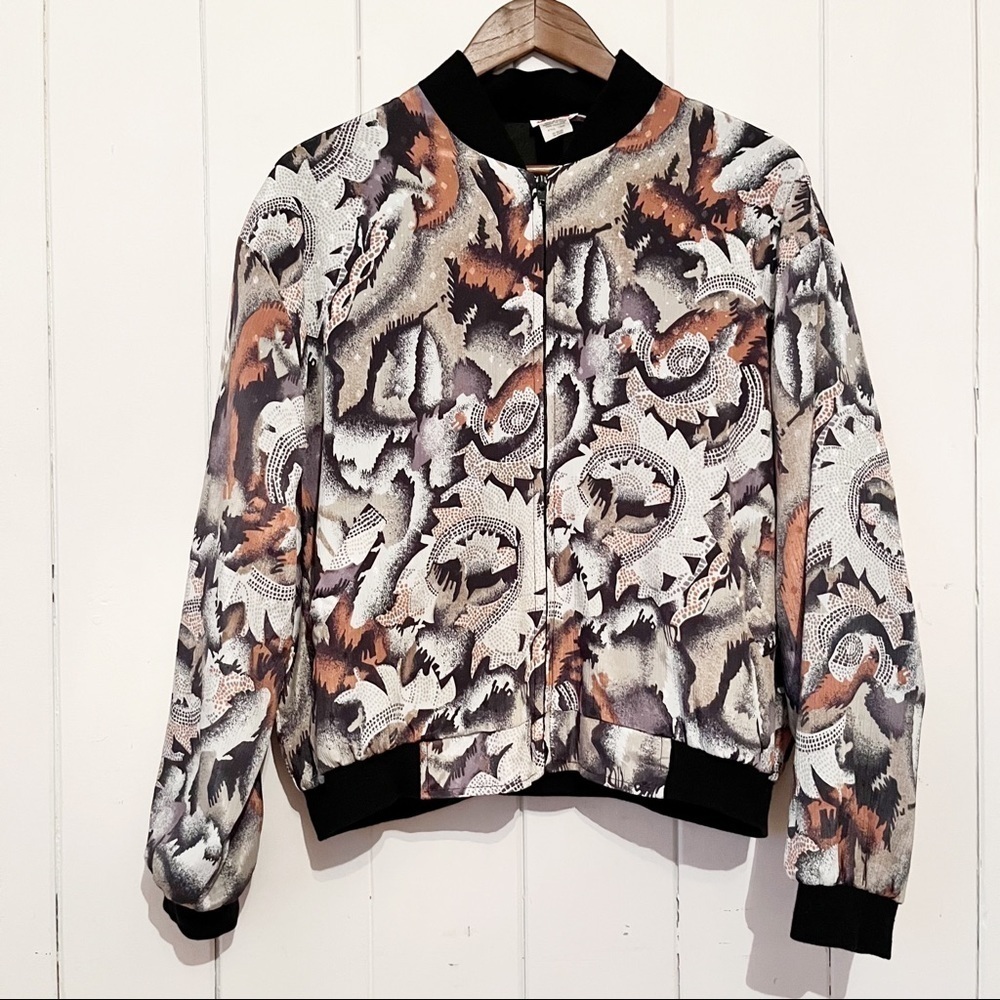 Vintage Alia Sport Abstract Pattern Zip Up Jacket. Size Medium.